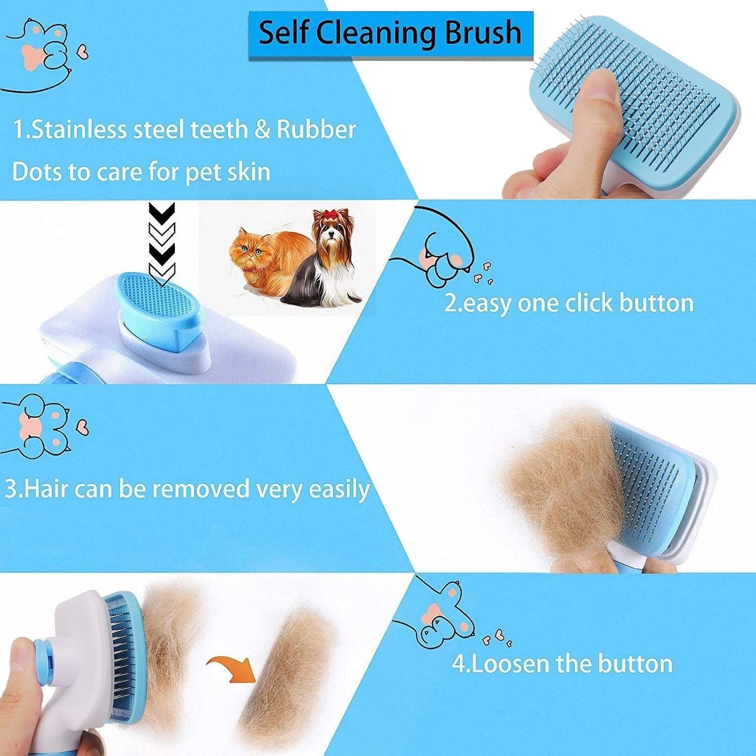 Dog and Cat Grooming and Care Brush. Long Hair Hair Remover Comb. Pet Accessory - Image 5