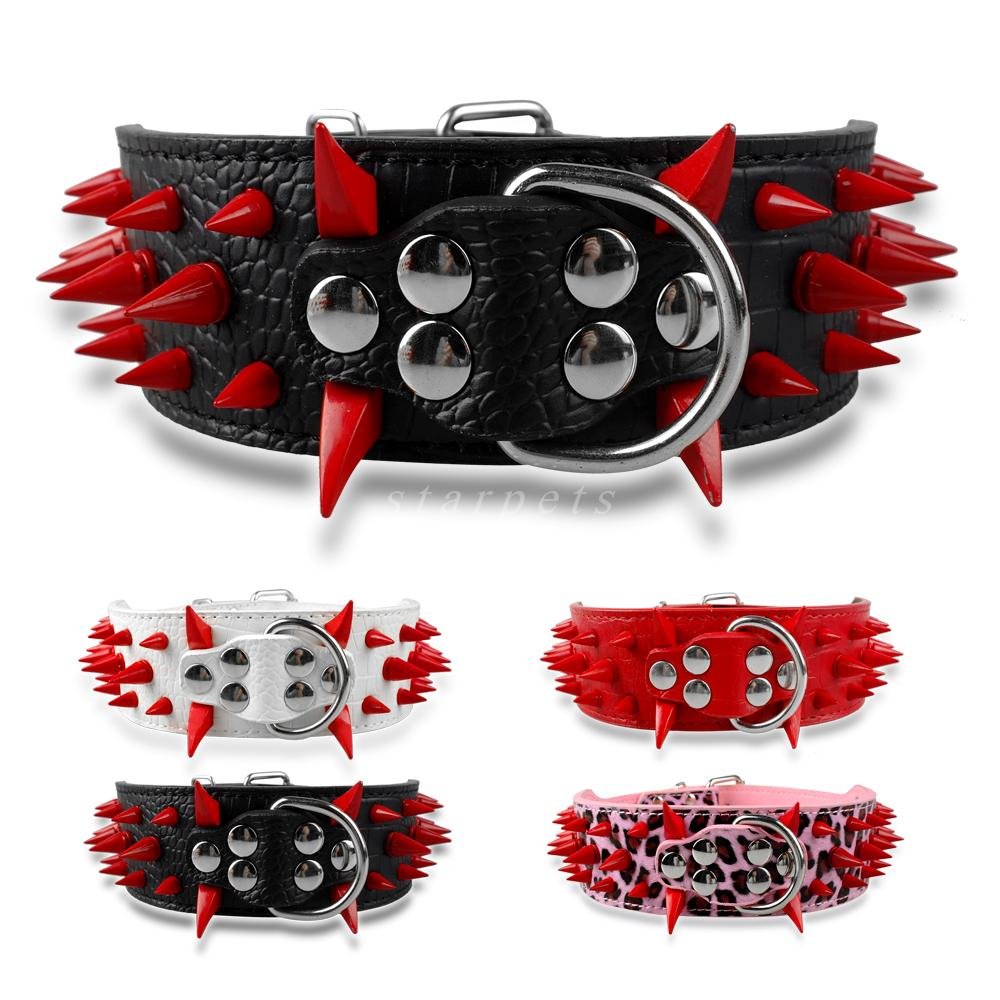 Studded leather collar with adjustable pointed spikes for medium and large dogs such as Pitbull. Bulldog. Boxer - Image 14