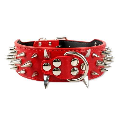 Studded leather collar with adjustable pointed spikes for medium and large dogs such as Pitbull. Bulldog. Boxer - Image 9