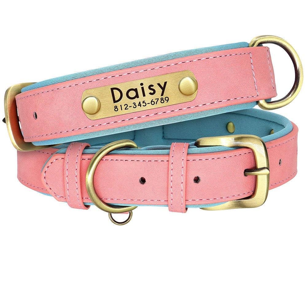 Personalized Leather Dog Collar. Soft Padded Collar. Name Engraving for Small. Medium and Large Puppies. Adjustable - Image 7