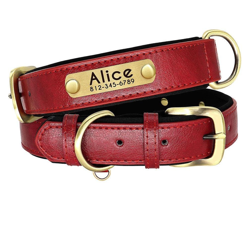 Personalized Leather Dog Collar. Soft Padded Collar. Name Engraving for Small. Medium and Large Puppies. Adjustable - Image 4