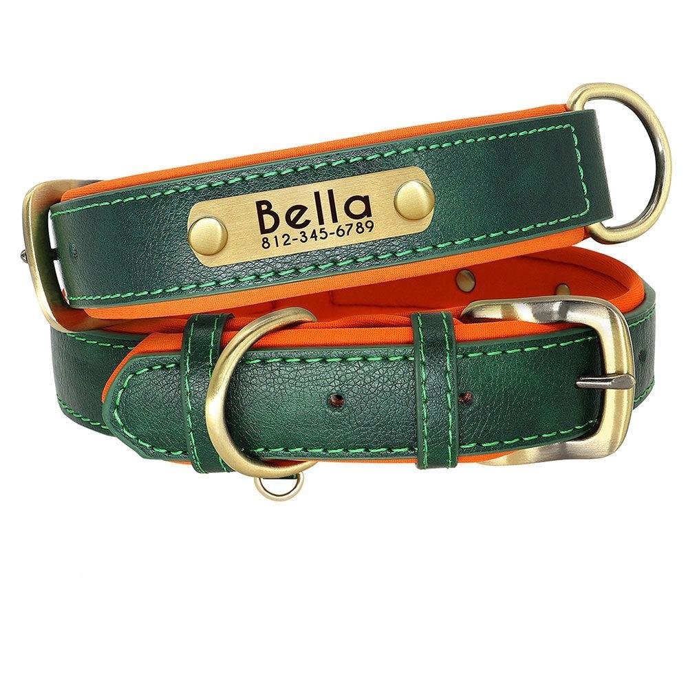 Personalized Leather Dog Collar. Soft Padded Collar. Name Engraving for Small. Medium and Large Puppies. Adjustable - Image 3