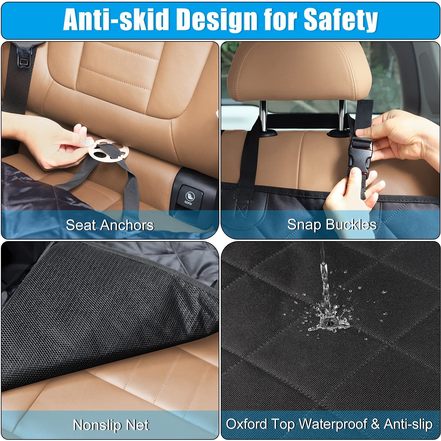 Dog Car Seat Cover Back Seat Cover Non-Slip and Waterproof Dog Accessory - Image 2