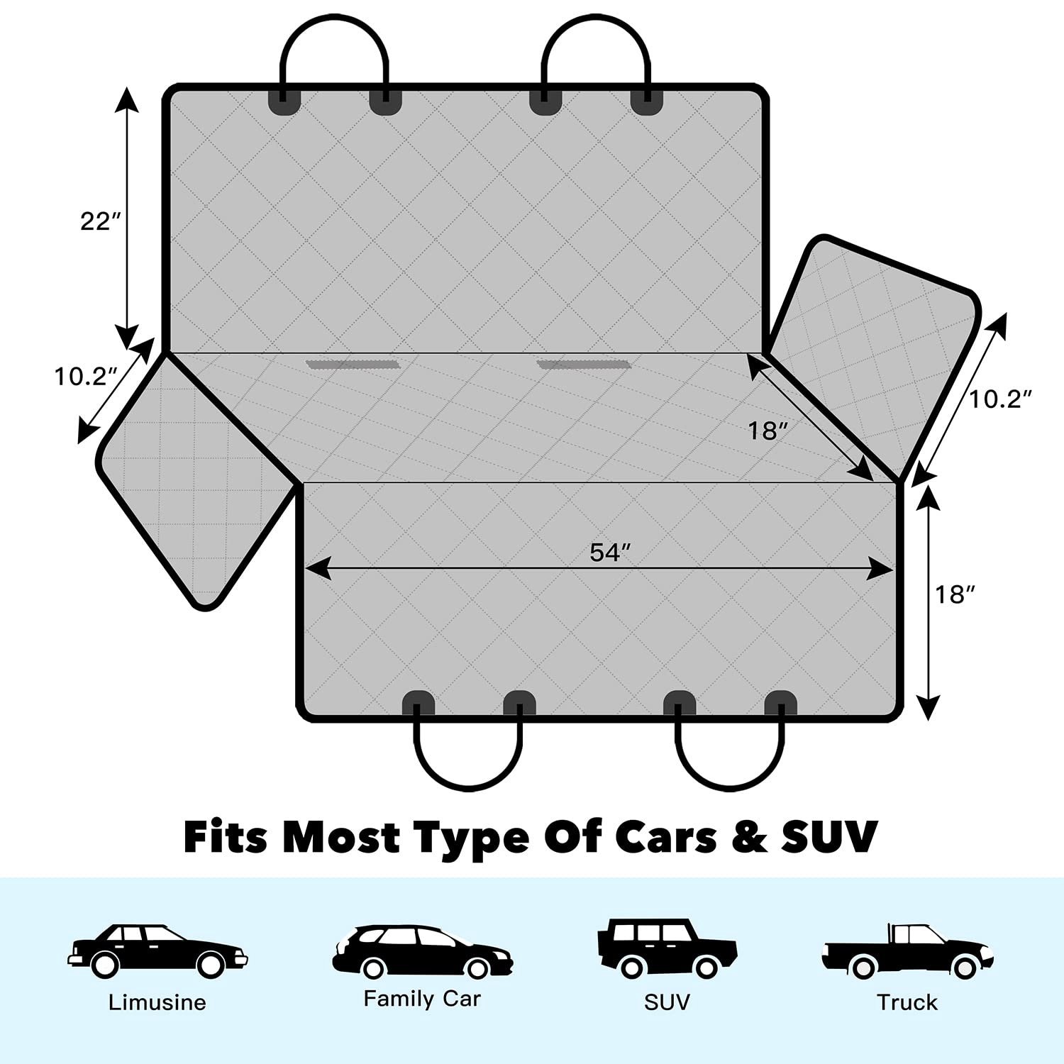 Dog Car Seat Cover Back Seat Cover Non-Slip and Waterproof Dog Accessory - Image 4
