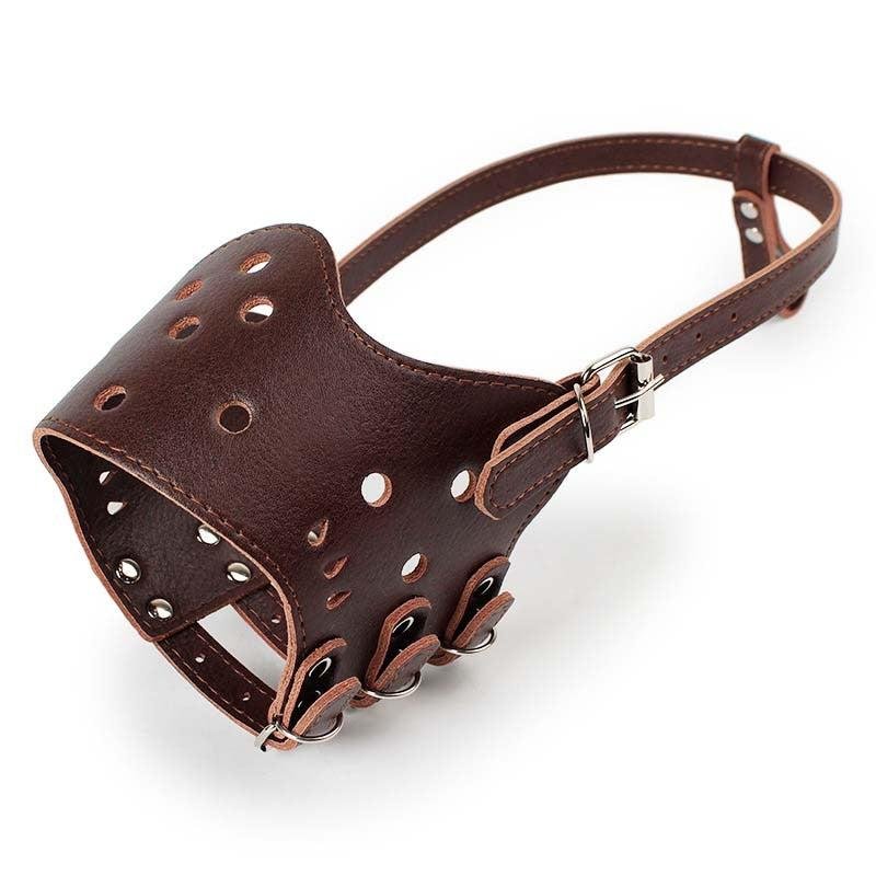 Soft Leather Anti-Bite Muzzle. Maximum Safety. Adjustable. Breathable. Suitable for Small and Large Dogs. Allows Drinking and Eating - Image 4
