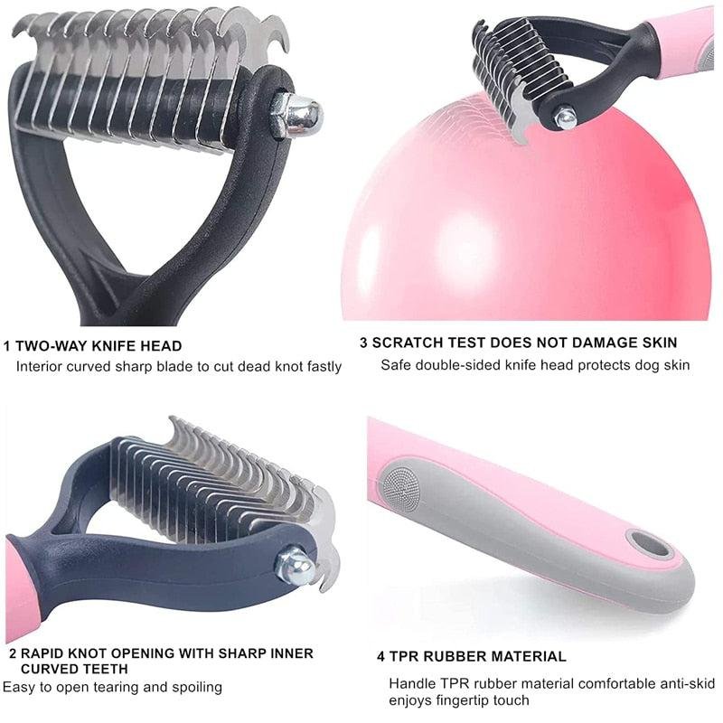 Pet Grooming Tool. Detangling Comb for Dogs and Cats. Specially Designed Brush for Long Curly Hair - Image 12