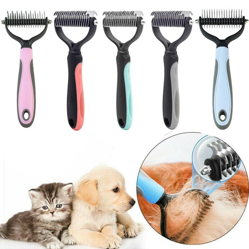 Pet Grooming Tool. Detangling Comb for Dogs and Cats. Specially Designed Brush for Long Curly Hair