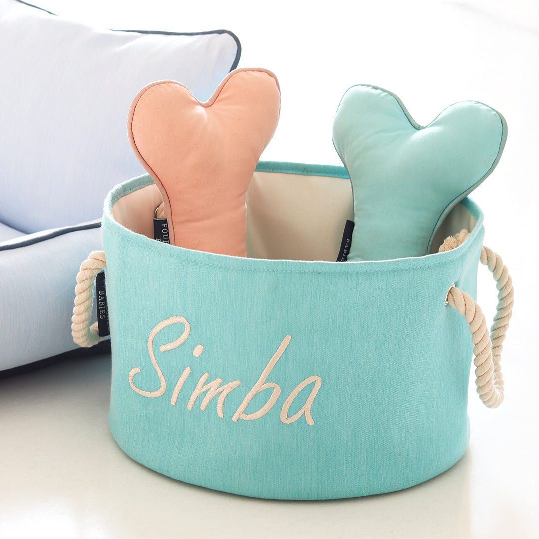 Personalised dog toy basket - Vally Green NEW - Image 4