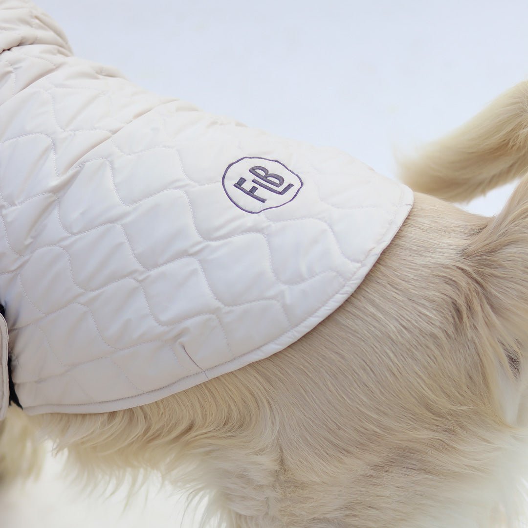 New Quilted Dog jacket Ecru - Image 3