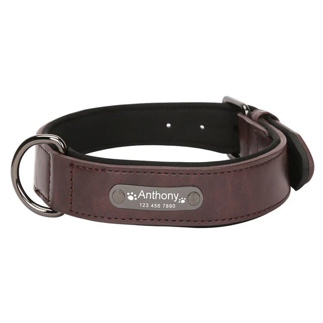 Luxury Personalized Leather Collar for Large and Small Dogs. Personalized Leather Collar with Engraved Name - Image 6