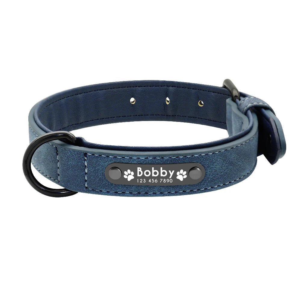 Personalized Leather Dog Collar with ID Tag - For Small. Medium and Large Dogs - Image 8