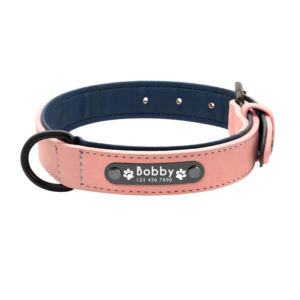 Personalized Leather Dog Collar with ID Tag - For Small. Medium and Large Dogs - Image 11