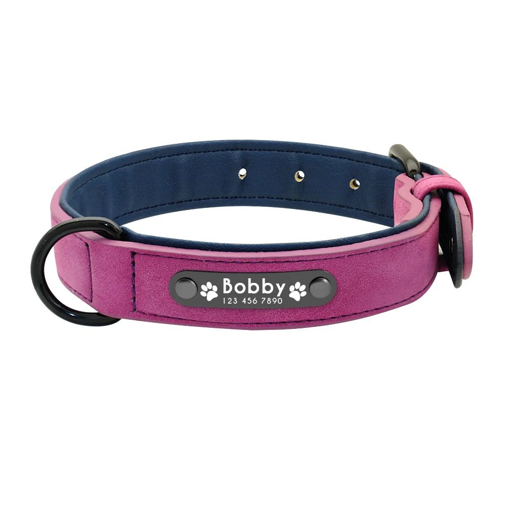 Personalized Leather Dog Collar with ID Tag - For Small. Medium and Large Dogs - Image 10