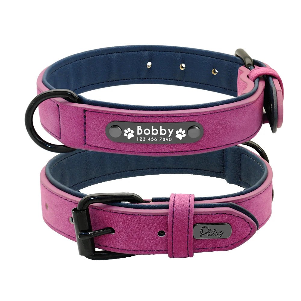 Personalized Leather Dog Collar with ID Tag - For Small. Medium and Large Dogs - Image 3
