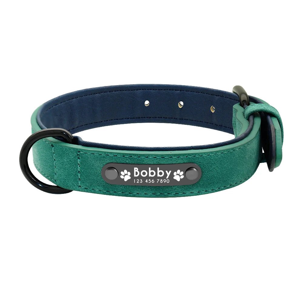 Personalized Leather Dog Collar with ID Tag - For Small. Medium and Large Dogs - Image 9