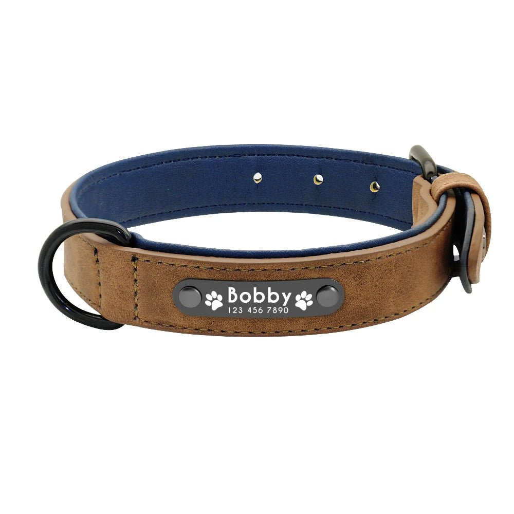 Personalized Leather Dog Collar with ID Tag - For Small. Medium and Large Dogs - Image 7