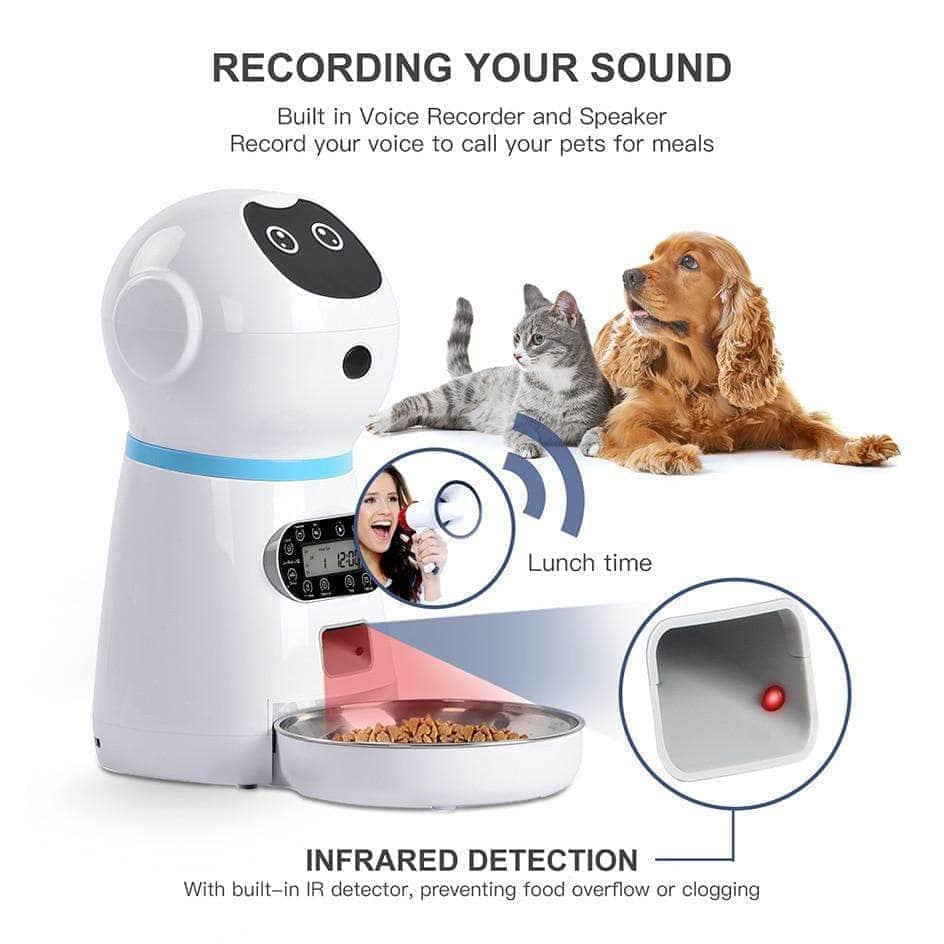 Automatic kibble dispenser with voice recording 4-meal food dispenser for dogs and cats - Image 7