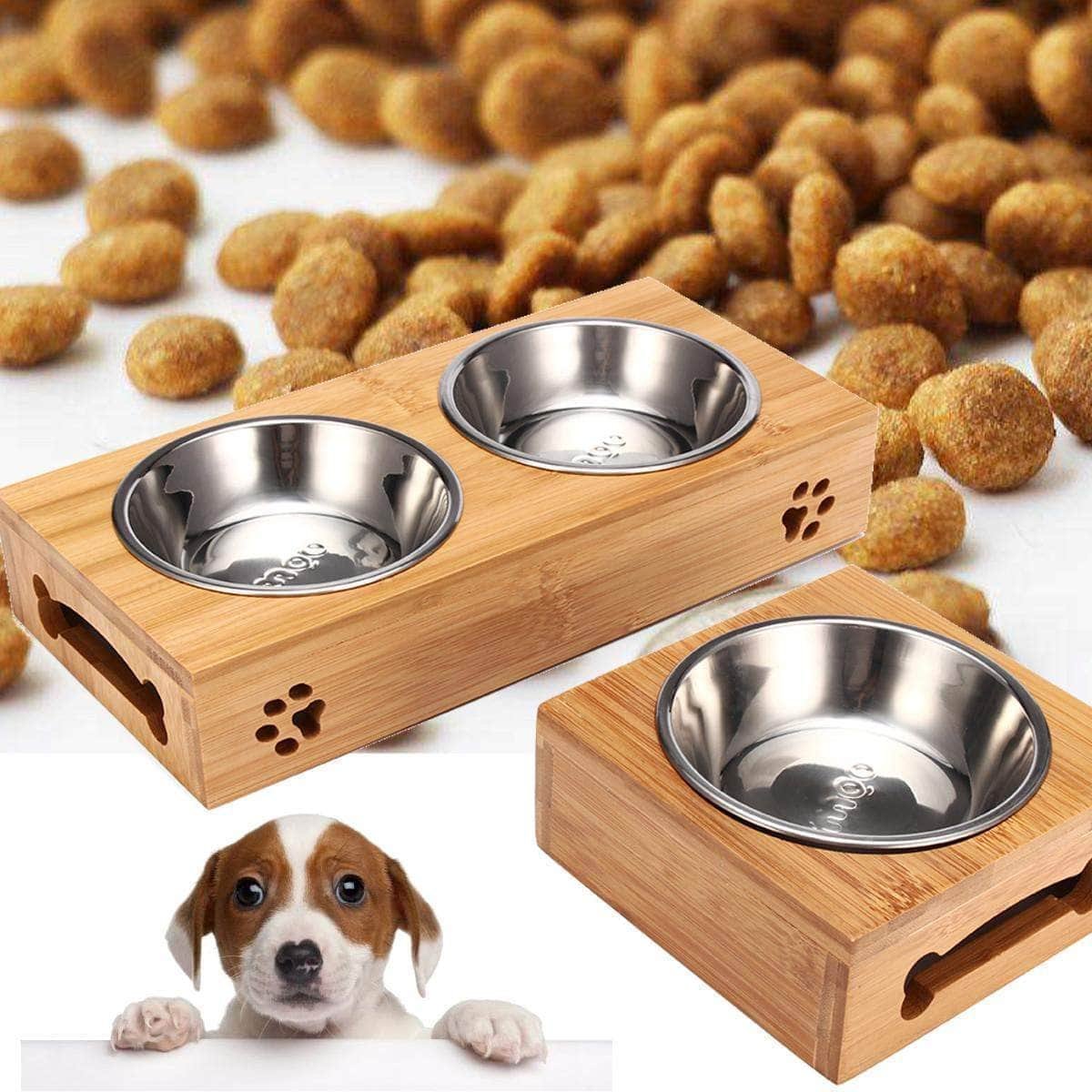 Single or double bowl for cat dog food bowl stainless steel water for pets - Image 3