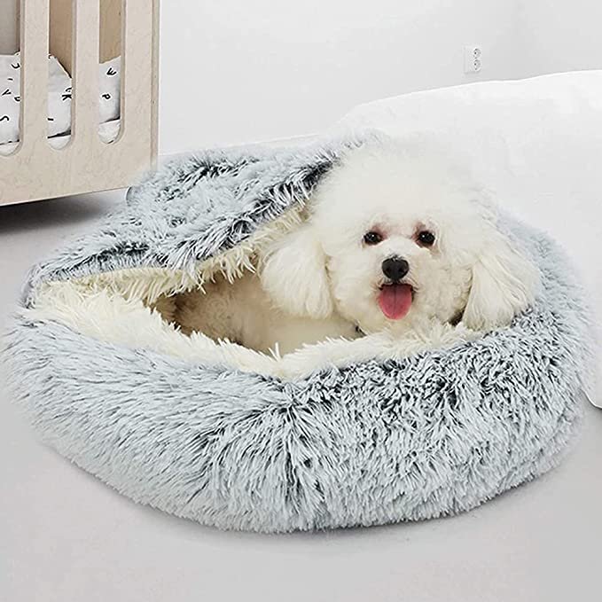 Plush cat bed. warm sleeping basket for small dog and cat - Image 5