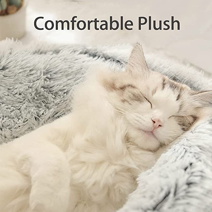 Plush cat bed. warm sleeping basket for small dog and cat - Image 6