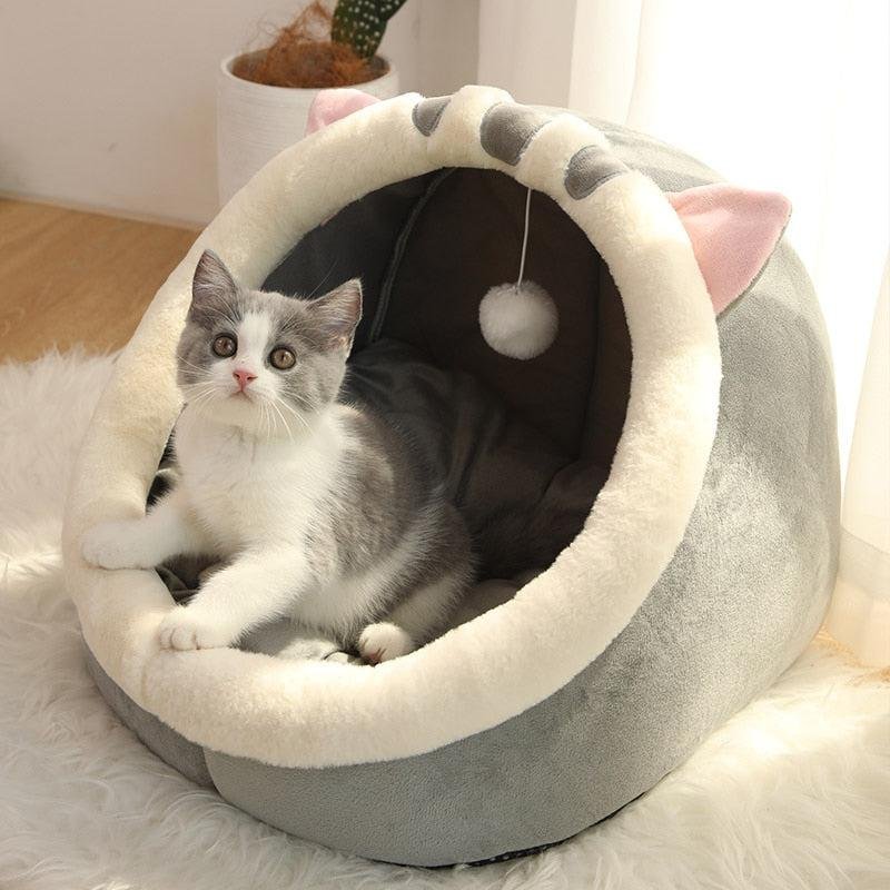 Comfortable semi-covered cat bed. pet accessory - Image 2