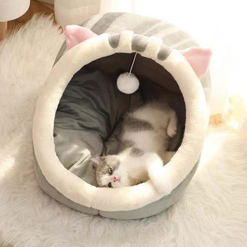 Comfortable semi-covered cat bed. pet accessory - Image 5