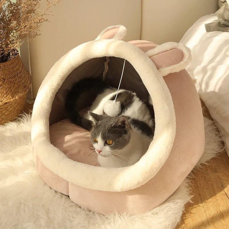 Comfortable semi-covered cat bed. pet accessory - Image 8