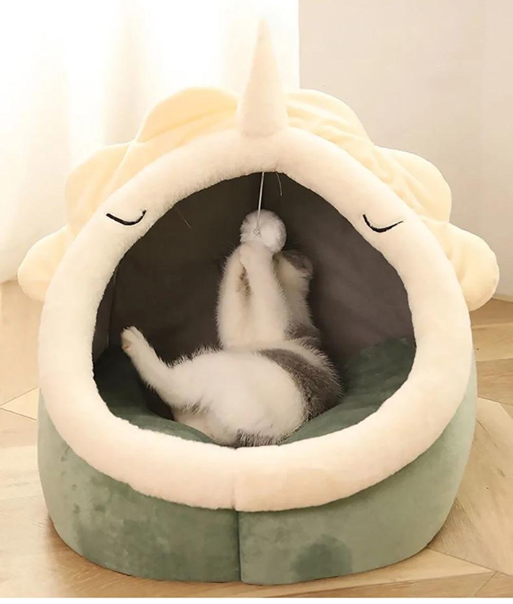 Comfortable semi-covered cat bed. pet accessory - Image 9