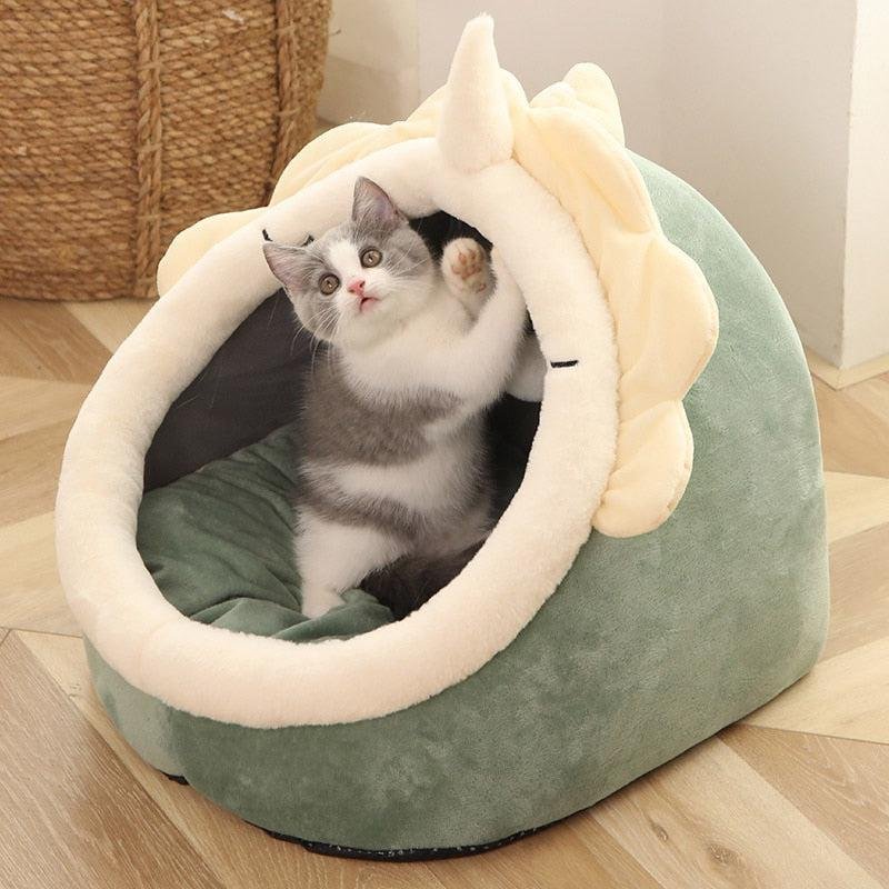 Comfortable semi-covered cat bed. pet accessory - Image 3