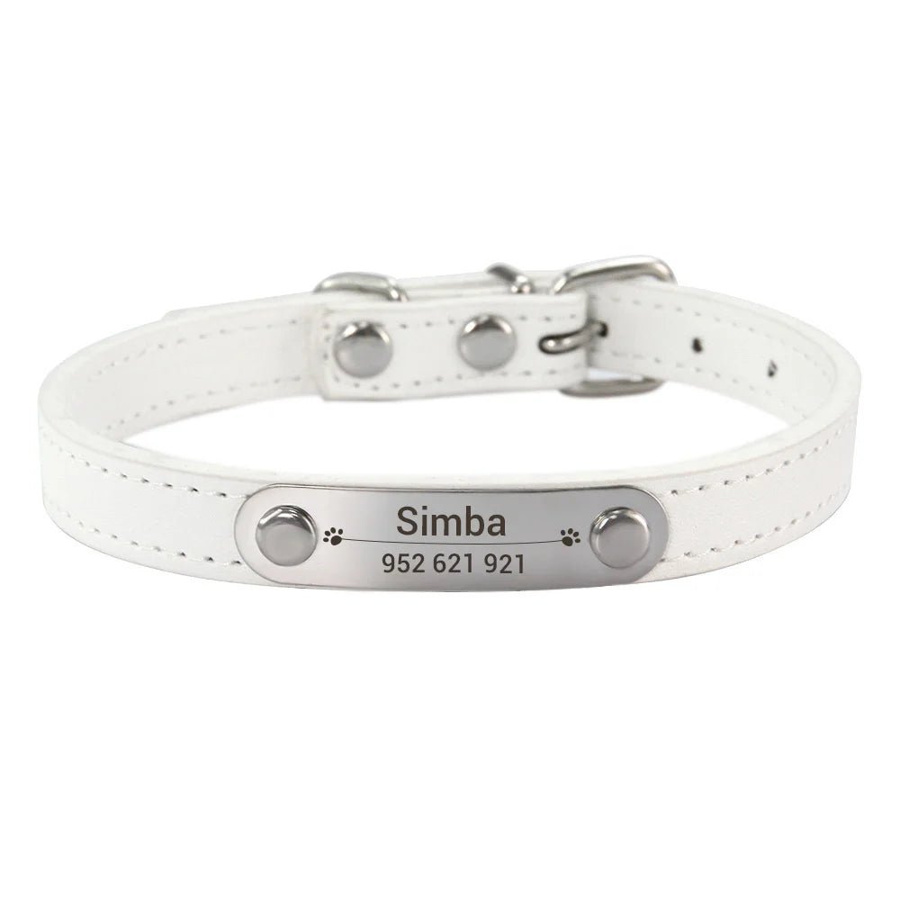 Personalized PU Leather Dog Collar with Anti-Lost ID Tag - For All Size Dogs and Cats - Image 13
