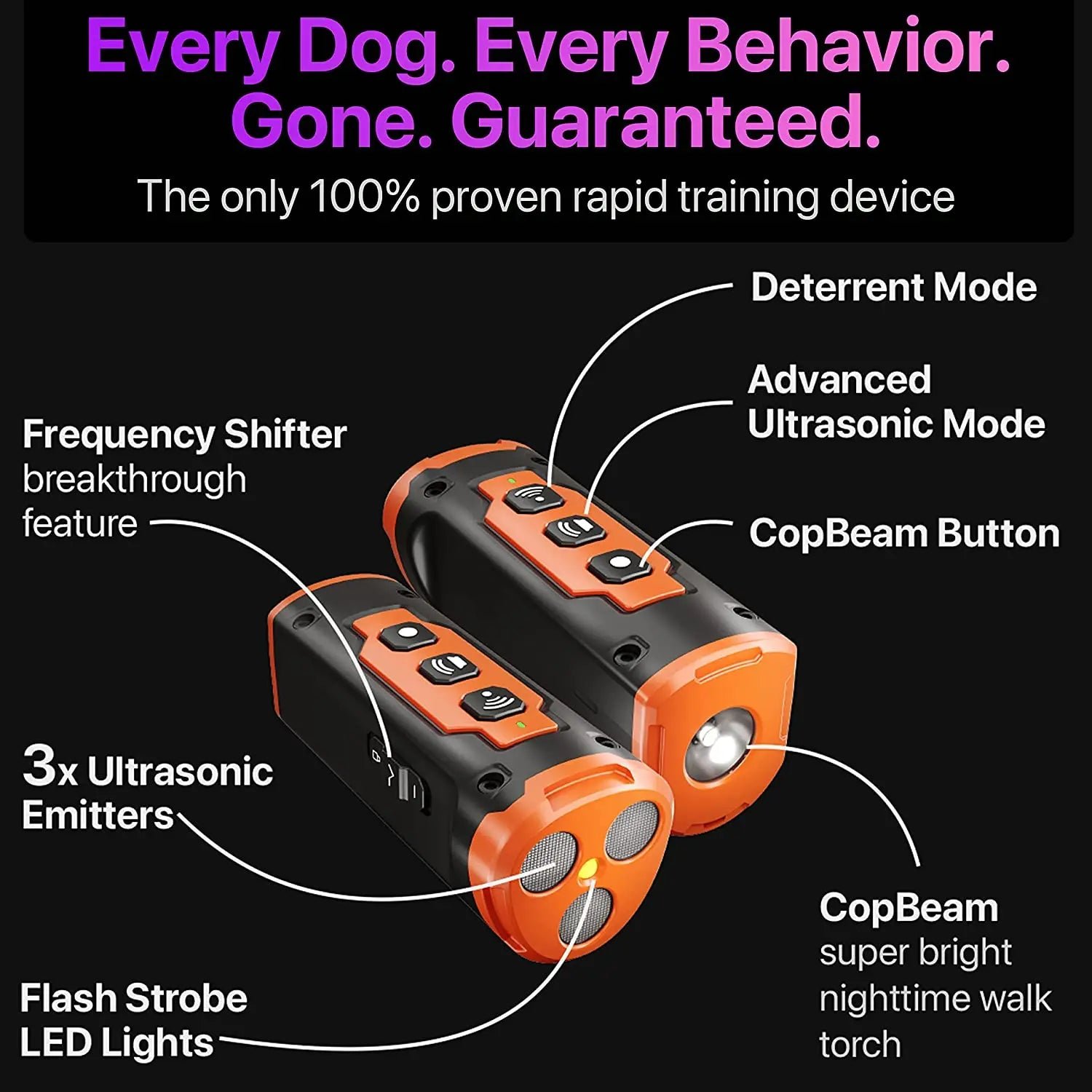 Ultrasonic Dog Repeller - Rechargeable Training Device with LED Flashlight. Bark Control for Dogs - Image 5