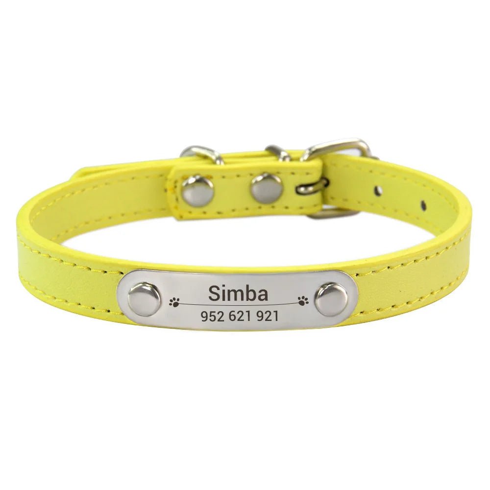 Personalized PU Leather Dog Collar with Anti-Lost ID Tag - For All Size Dogs and Cats - Image 6