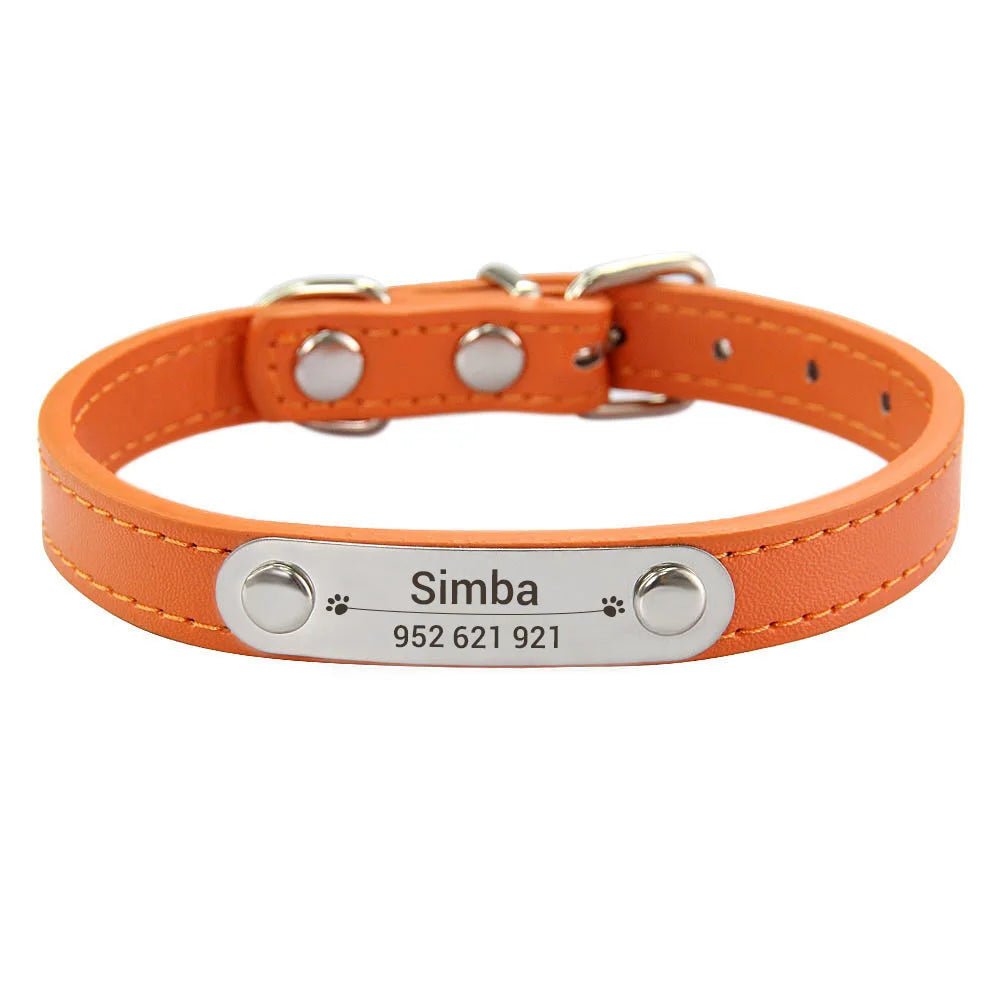 Personalized PU Leather Dog Collar with Anti-Lost ID Tag - For All Size Dogs and Cats - Image 19