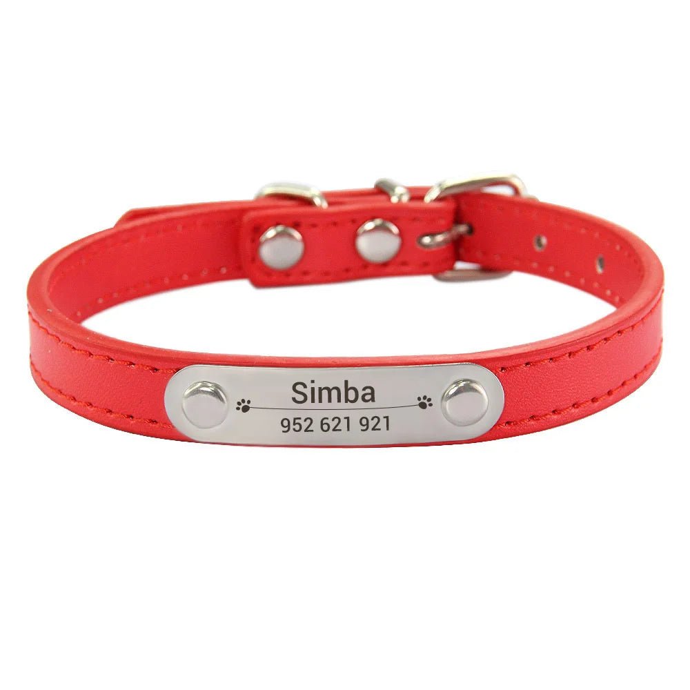 Personalized PU Leather Dog Collar with Anti-Lost ID Tag - For All Size Dogs and Cats - Image 21