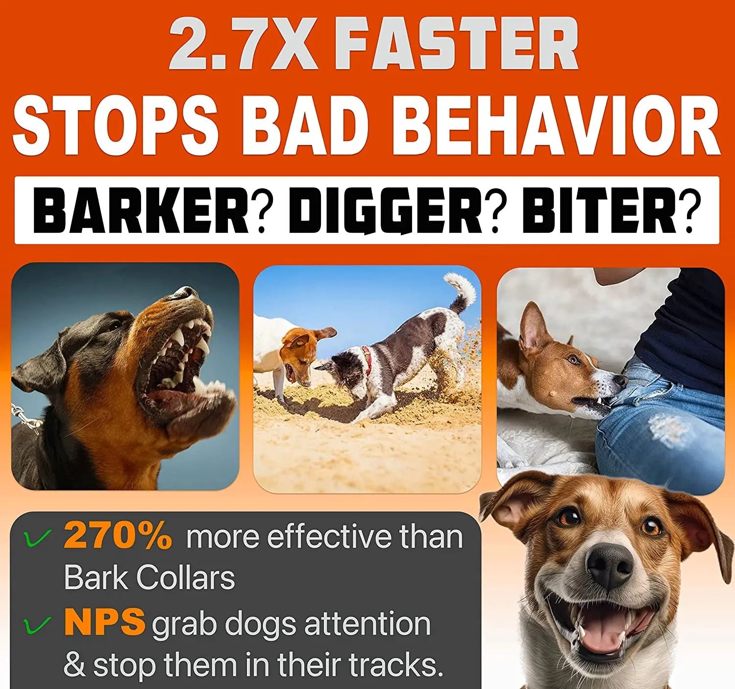Ultrasonic Dog Repeller - Rechargeable Training Device with LED Flashlight. Bark Control for Dogs - Image 3