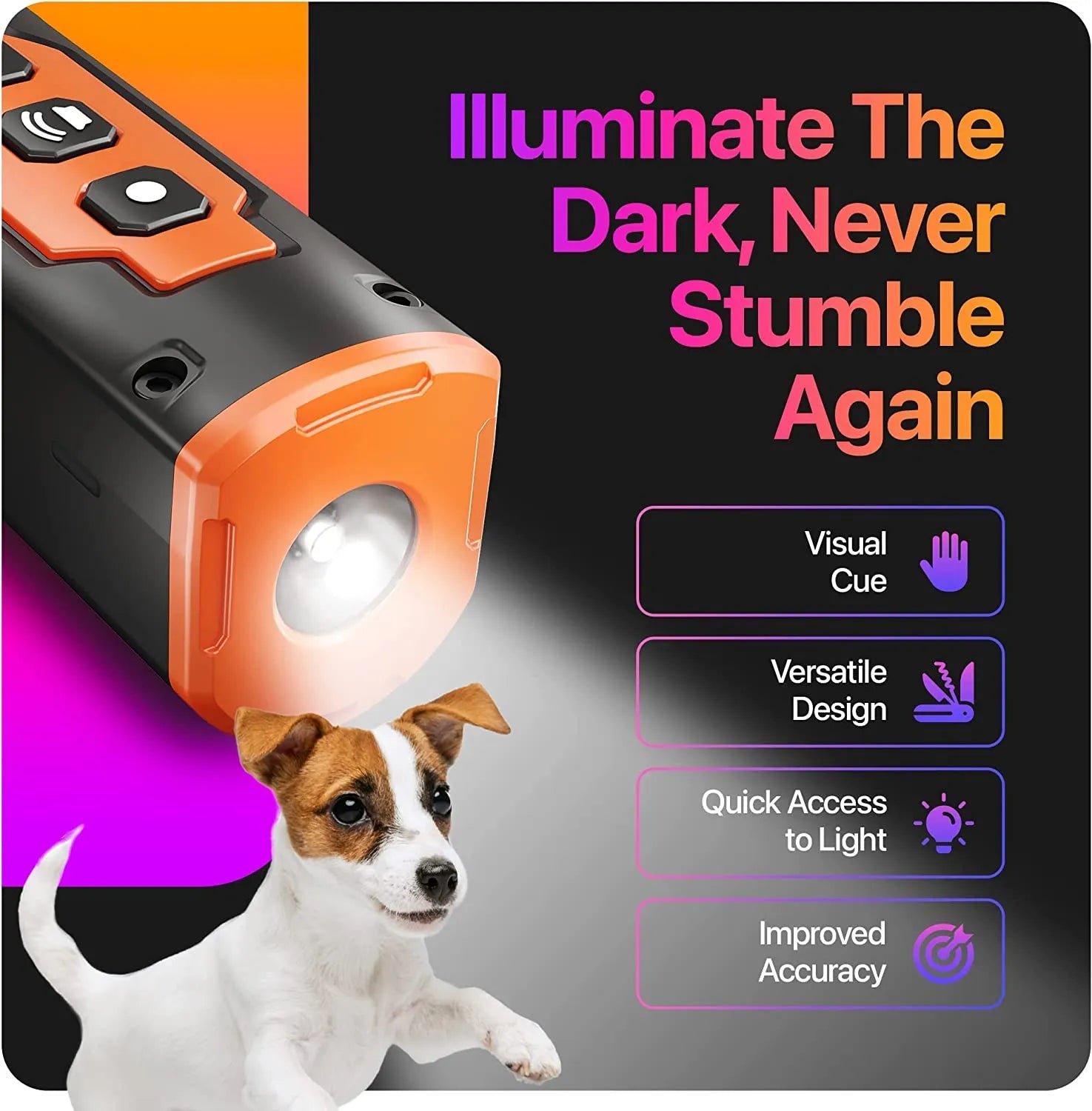 Ultrasonic Dog Repeller - Rechargeable Training Device with LED Flashlight. Bark Control for Dogs - Image 4